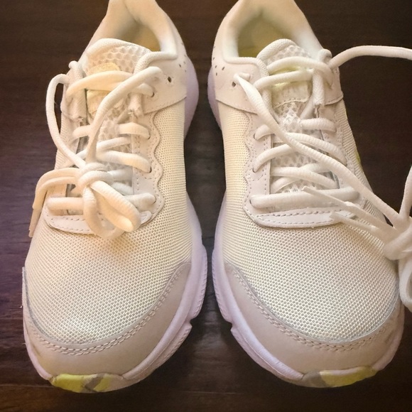 Under Armour White and  Bright Yellow Athletic Shoes - Picture 2 of 4